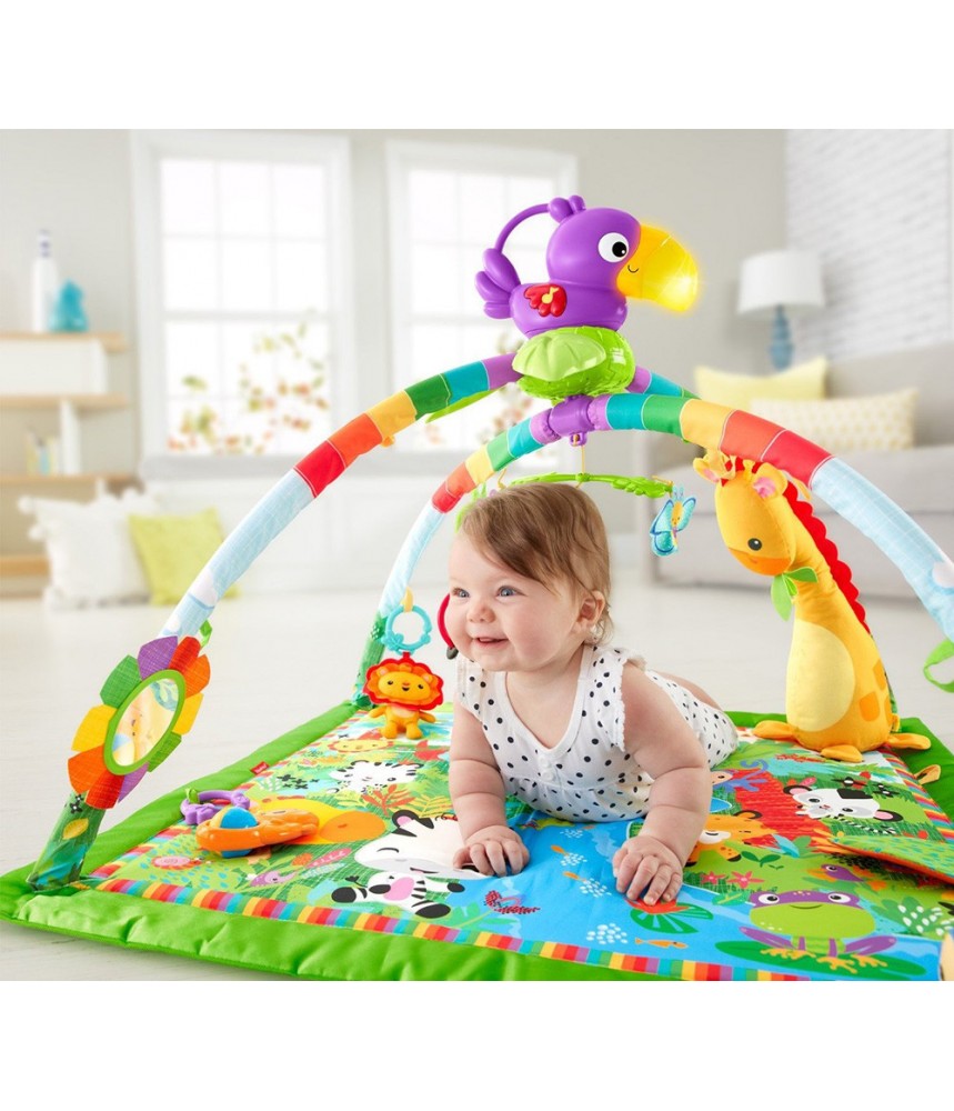 Fisher Price Rainforest Deluxe hrací deka s hrazdičkou